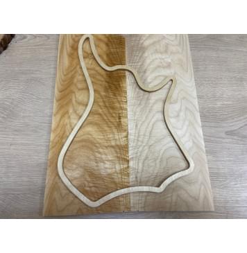 Клён Белый Явор, Волнистый заготовка на топ для Тревел гитары Тангент АА Волна А 8х150х395 мм - 2 шт. (книжкой)-2