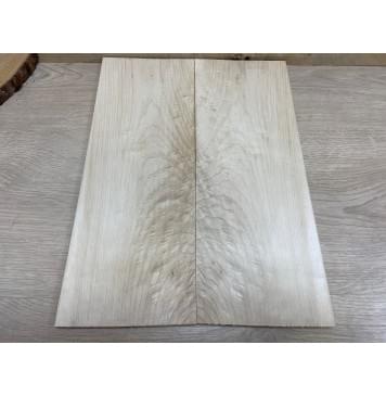 Клён Белый Явор, волнистый заготовка на топ для Тревел гитары Смешанный ААА Волна А 10х153х400 мм - 2 шт. (книжкой)-2