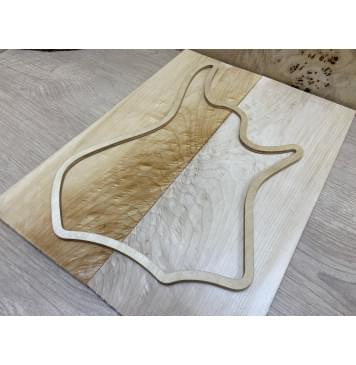 Клён Белый Явор, волнистый заготовка на топ для Тревел гитары Смешанный ААА Волна А 10х153х400 мм - 2 шт. (книжкой)-1