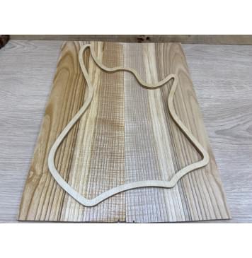 Ясень Оливковый Волнистый заготовка на топ для Тревел гитары Смешанный ААА Волна АА 7х146х400 мм - 2 шт. (книжкой)-0