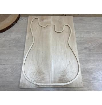 Клён Белый Явор, Волнистый заготовка на топ Тангент АА Волна А 8х170х500 мм - 2 шт. (книжкой)-1