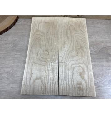 Ясень Белый Волнистый заготовка на топ Тангент АА Волна АА 18х189х500 мм - 2 шт. (книжкой)-2