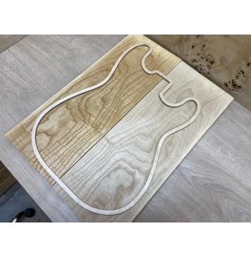 Ясень Белый Волнистый заготовка на топ Тангент АА Волна АА 18х189х500 мм - 2 шт. (книжкой)-0