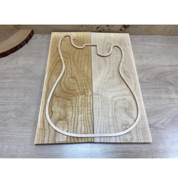 Ясень Белый Волнистый заготовка на топ Тангент АА Волна АА 18х189х500 мм - 2 шт. (книжкой)-3