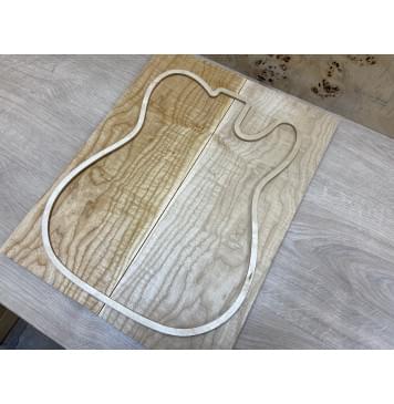 Ясень Белый Волнистый заготовка на топ Тангент АА Волна АА 19х183х470 мм - 2 шт. (книжкой)-0