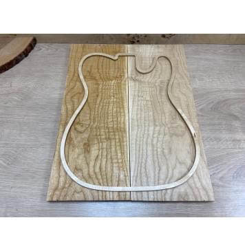 Ясень Белый Волнистый заготовка на топ Тангент АА Волна АА 19х183х470 мм - 2 шт. (книжкой)-4