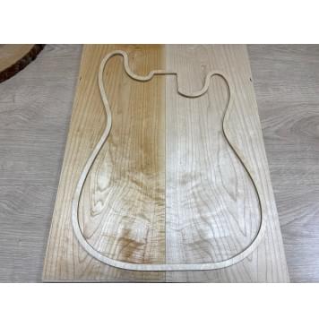 Клён Белый Явор, Волнистый заготовка на топ Тангент АА Волна А 12х193х530 мм - 2 шт. (книжкой)-0