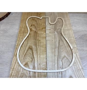 Ясень Белый Волнистый заготовка на топ Тангент ААА Волна АА 18х195х510 мм - 2 шт. (книжкой)-6