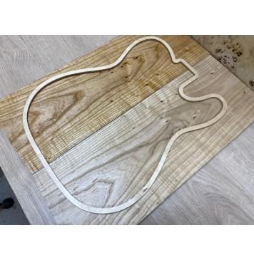 Ясень Белый Волнистый заготовка на топ Тангент ААА Волна АА 18х195х510 мм - 2 шт. (книжкой)-0