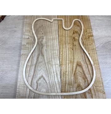 Ясень Белый Волнистый заготовка на топ Тангент ААА Волна АА 18х195х510 мм - 2 шт. (книжкой)-3