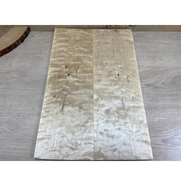 Берёза Пламенная заготовка на топ Тангент А Волна ААА 15х164х495 мм - 2 шт.(книжкой)-0