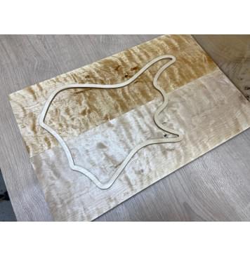 Берёза Пламенная заготовка на топ Тангент А Волна ААА 15х164х495 мм - 2 шт.(книжкой)-3