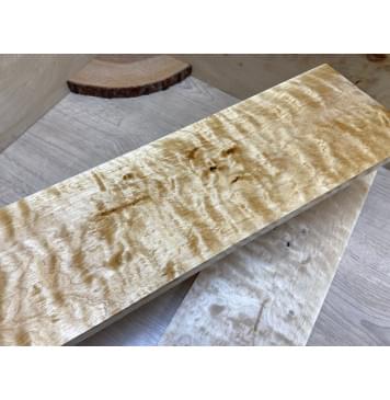 Берёза Пламенная заготовка на топ Тангент А Волна ААА 15х164х495 мм - 2 шт.(книжкой)-2