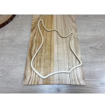 Ясень Оливковый Волнистый заготовка на топ для Тревел гитары Смешанный ААА Волна АА 8,5х142х445 мм - 2 шт. (книжкой)-4