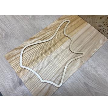 Ясень Оливковый Волнистый заготовка на топ для Тревел гитары Смешанный АА Волна АА 8х142х465 мм - 2 шт. (книжкой)-2