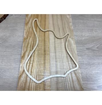 Ясень Оливковый Волнистый заготовка на топ для Тревел гитары Смешанный АА Волна АА 8х142х465 мм - 2 шт. (книжкой)-3