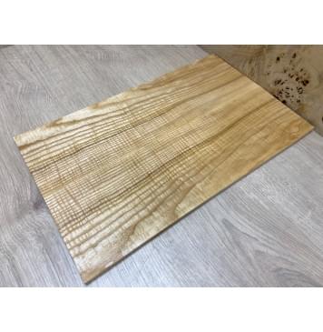 Ясень Оливковый Волнистый заготовка на топ для Тревел гитары Смешанный ААА Волна ААА 8,5х142х465 мм - 2 шт. (книжкой)-0