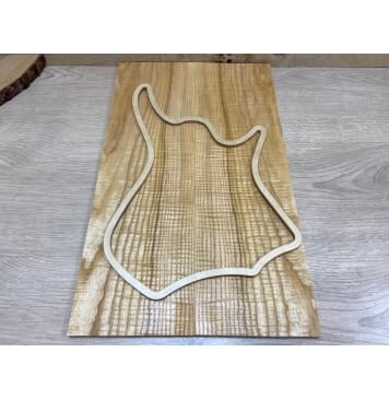 Ясень Оливковый Волнистый заготовка на топ для Тревел гитары Смешанный ААА Волна ААА 8,5х142х465 мм - 2 шт. (книжкой)-2