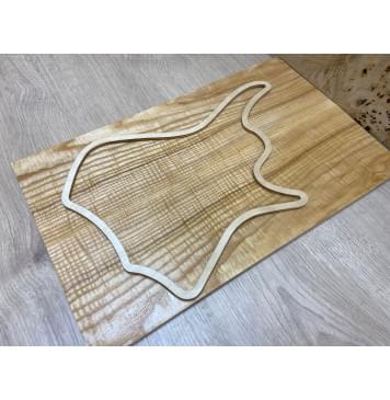 Ясень Оливковый Волнистый заготовка на топ для Тревел гитары Смешанный ААА Волна ААА 8,5х142х465 мм - 2 шт. (книжкой)-3