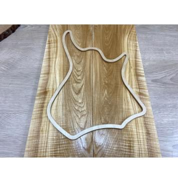 Ясень Оливковый Волнистый заготовка на топ для Тревел гитары Смешанный ААА Волна АА 19х155х500 мм - 2 шт. (книжкой)-5
