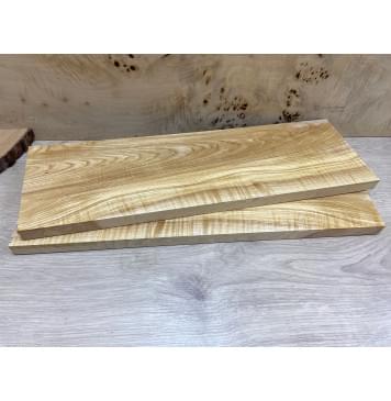 Ясень Оливковый Волнистый заготовка на топ для Тревел гитары Смешанный ААА Волна АА 19х155х500 мм - 2 шт. (книжкой)-6