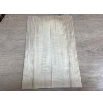 Клён Белый заготовка на топ для Тревел гитары Смешанный ААА 6х134х400 мм - 2 шт.(книжкой)-0