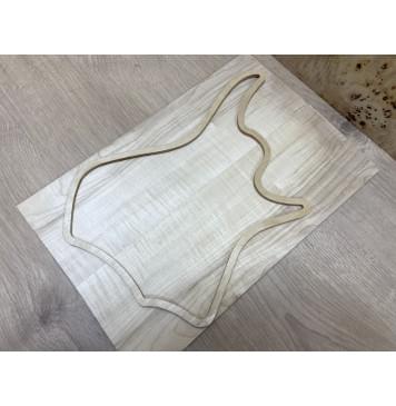 Клён Белый заготовка на топ для Тревел гитары Смешанный ААА 6х134х400 мм - 2 шт.(книжкой)-3