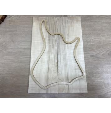 Клён Белый заготовка на топ для Тревел гитары Смешанный ААА 6х134х400 мм - 2 шт.(книжкой)-1