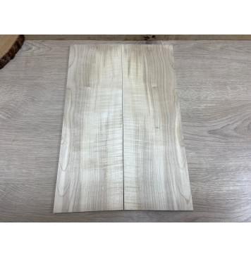 Клён Белый заготовка на топ для Тревел гитары Смешанный ААА 7х134х400 мм - 2 шт.(книжкой)-0