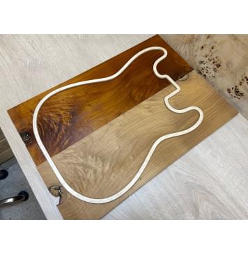 Клён Белый (Печёный) заготовка на топ для Смешанный ААА 9х182х500 мм - 2 шт.(книжкой)-1