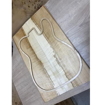 Клён Чёрный Явор, Волнистый заготовка на топ Смешанный ААА Волна АА 17х170х515 мм - 2 шт. (книжкой)-3