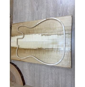 Клён Чёрный Явор, Волнистый заготовка на топ Смешанный ААА Волна АА 17х170х515 мм - 2 шт. (книжкой)-2