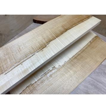 Клён Чёрный Явор, Волнистый заготовка на топ Смешанный ААА Волна АА 17х170х515 мм - 2 шт. (книжкой)-0