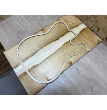 Клён Чёрный Явор, Волнистый заготовка на топ Смешанный АА Волна АА 19х165х570 мм - 2 шт. (книжкой)-0