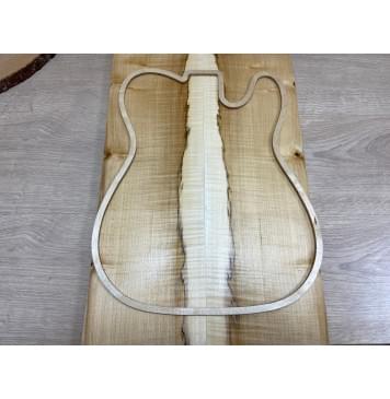 Клён Чёрный Явор, Волнистый заготовка на топ Смешанный АА Волна АА 19х165х570 мм - 2 шт. (книжкой)-3