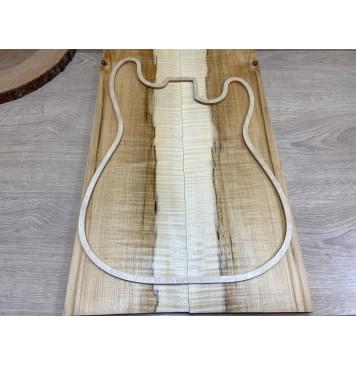 Клён Чёрный Явор, Волнистый заготовка на топ Смешанный АА Волна АА 19х174х545 мм - 2 шт. (книжкой)-3