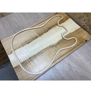 Клён Чёрный Явор, Волнистый заготовка на топ Смешанный АА Волна АА 19х174х545 мм - 2 шт. (книжкой)-2