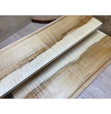 Клён Чёрный Явор, Волнистый заготовка на топ Смешанный АА Волна АА 19х174х545 мм - 2 шт. (книжкой)-1