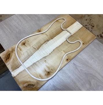 Клён Чёрный Явор, Волнистый заготовка на топ Смешанный А Волна А 16х166х605 мм - 2 шт. (книжкой)-4