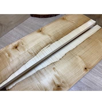 Клён Чёрный Явор, Волнистый заготовка на топ Смешанный А Волна А 16х166х605 мм - 2 шт. (книжкой)-0