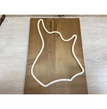 Клён Белый (Печёный) заготовка на топ для Тревел гитары Смешанный АА 9х145х410 мм - 2 шт.(книжкой)-1