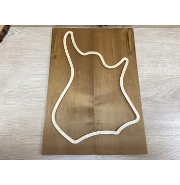 Клён Белый (Печёный) заготовка на топ для Тревел гитары Смешанный АА 9х145х410 мм - 2 шт.(книжкой)-2