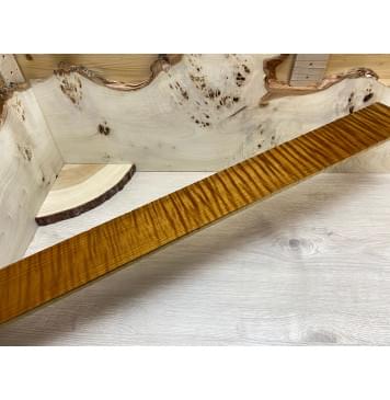 Клён Печёный Волнистый 180 гр заготовка накладки для бас-гитары Радиал АА Волна ААА 9х85х760 мм -3