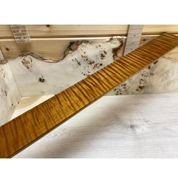 Клён Печёный Волнистый 180 гр заготовка накладки для бас-гитары Радиал АА Волна ААА 9х85х760 мм -4