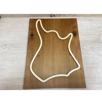 Клён Белый (Печёный) заготовка на топ для Тревел гитары Смешанный АА 7х302х400 мм (склеенная)-1