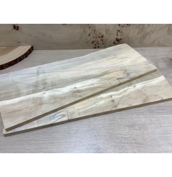 Клён Американский заготовка на топ Смешанный А 16х210-230х610 мм - 2 шт. (книжкой)-1