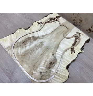 Клён Американский Волнистый заготовка на топ  Смешанный ААА Волна ААА 9х170-230х450 мм - 2 шт. (книжкой)-7