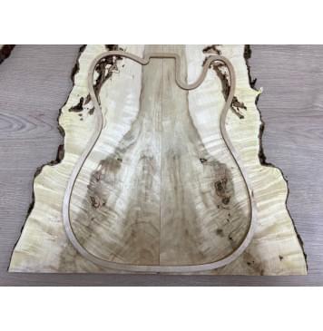 Клён Американский Волнистый заготовка на топ  Смешанный ААА Волна ААА 9х170-230х450 мм - 2 шт. (книжкой)-8