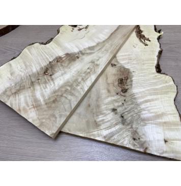 Клён Американский Волнистый заготовка на топ  Смешанный ААА Волна ААА 9х170-230х450 мм - 2 шт. (книжкой)-6