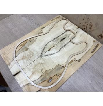 Клён Американский Spalted заготовка на топ Смешанный АА 8х190х510 мм 2шт (книжкой)-0